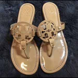 Tory Burch Patent Leather Nude Miller sandals